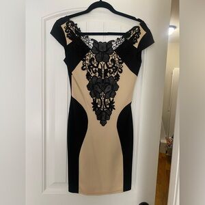 Lace front cocktail dress